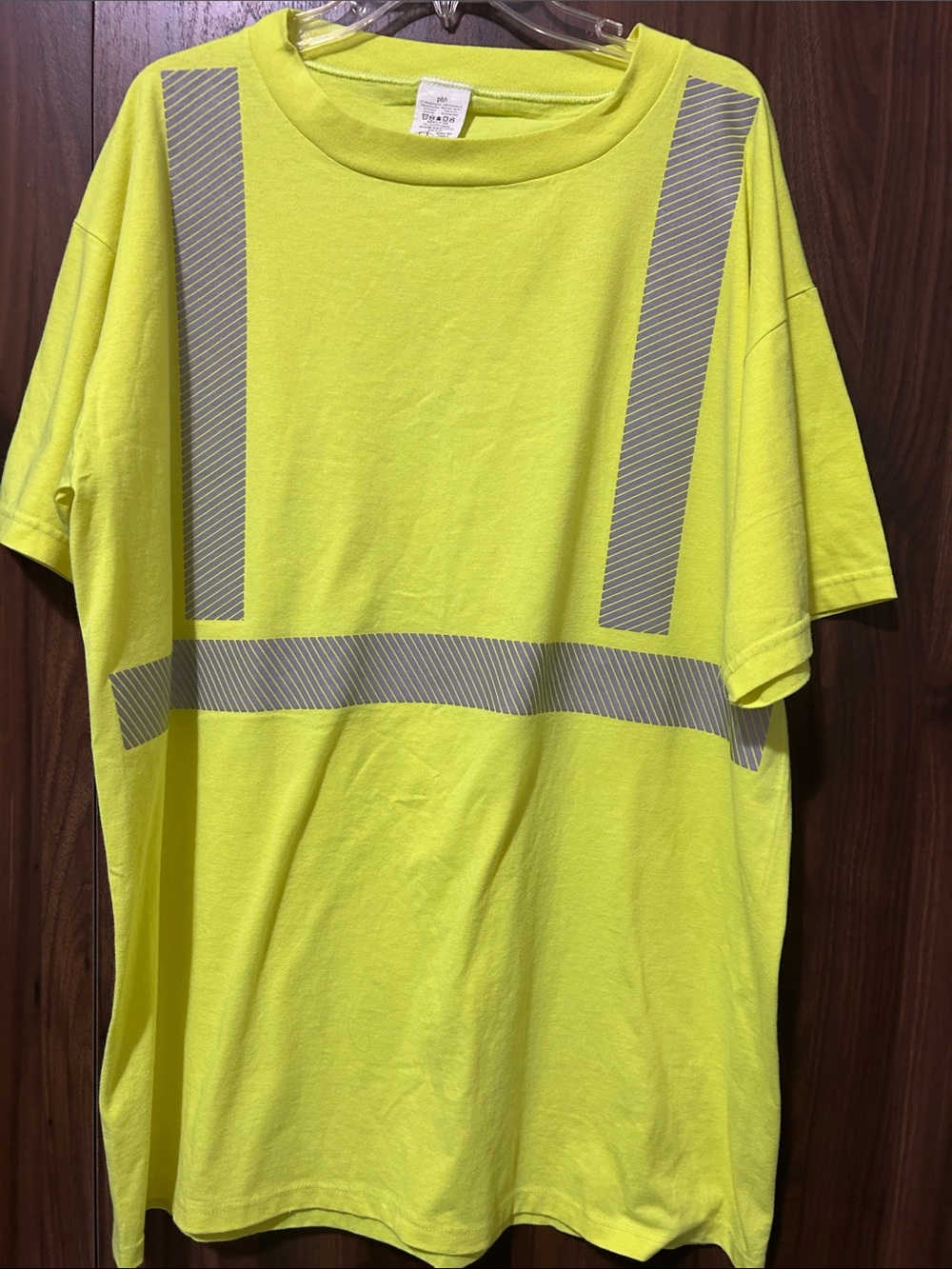TC Hi-Vis Lime Yellow Short Sleeve Safety Tee with Reflective Stripes